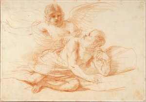 San Pedro y el ángel de Giovanni Francesco Barbieri